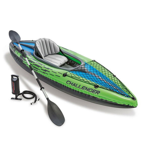 NNEDSZ Sports Challenger K1 Inflatable Kayak 1 Seat Floating Boat Oars River Lake 68305NP