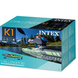 NNEDSZ Sports Challenger K1 Inflatable Kayak 1 Seat Floating Boat Oars River Lake 68305NP