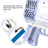 NNEDSZ Electric Bubble Gun Machine Soap Bubbles Kids Adults Summer Outdoor Playtime Toy Blue
