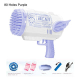 NNEDSZ Electric Bubble Gun Machine Soap Bubbles Kids Adults Summer Outdoor Playtime Toy Purple