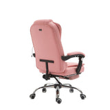 NNEDSZ 8 Point Massage Chair Executive Office Computer Seat Footrest Recliner Pu Leather Amber