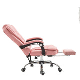 NNEDSZ 8 Point Massage Chair Executive Office Computer Seat Footrest Recliner Pu Leather Beige