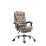 NNEDSZ 8 Point Massage Chair Executive Office Computer Seat Footrest Recliner Pu Leather Black