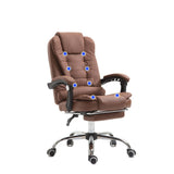 NNEDSZ 8 Point Massage Chair Executive Office Computer Seat Footrest Recliner Pu Leather Black