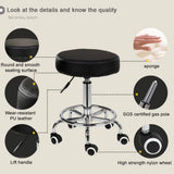 NNEDSZ Salon Chair Bar Swivel Stool Office Roller Wheels Portable Height Adjust Leather BS8401