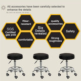 NNEDSZ Salon Chair Bar Swivel Stool Office Roller Wheels Portable Height Adjust Leather BS8401