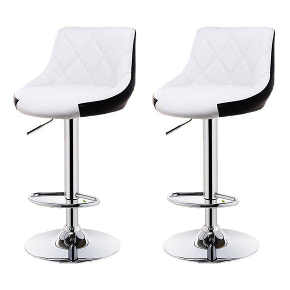 NNEDSZ Bar Stools Kitchen Bar Stool Leather Barstools Swivel Gas Lift Counter Chairs x2 BS8403 White
