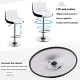 NNEDSZ Bar Stools Kitchen Bar Stool Leather Barstools Swivel Gas Lift Counter Chairs x2 BS8403 White