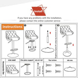 NNEDSZ Bar Stools Kitchen Bar Stool Leather Barstools Swivel Gas Lift Counter Chairs x2 BS8403 White