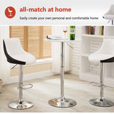 NNEDSZ Bar Stools Kitchen Bar Stool Leather Barstools Swivel Gas Lift Counter Chairs x2 BS8403 White