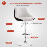 NNEDSZ Bar Stools Kitchen Bar Stool Leather Barstools Swivel Gas Lift Counter Chairs x2 BS8403 White