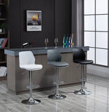 NNEDSZ Bar Stools Kitchen Bar Stool Leather Barstools Swivel Gas Lift Counter Chairs x2 BS8404 White