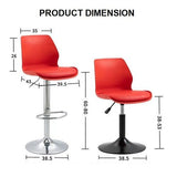 NNEDSZ Bar Stools Kitchen Bar Stool Leather Barstools Swivel Gas Lift Counter Chairs x2 BS8404 White