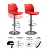 NNEDSZ Bar Stools Kitchen Bar Stool Leather Barstools Swivel Gas Lift Counter Chairs x2 BS8404 White