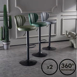 NNEDSZ Bar Stools Kitchen Bar Stool Leather Barstools Swivel Gas Lift Counter Chairs x2 BS8405 Black