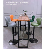NNEDSZ Bar Stools Kitchen Bar Stool Leather Barstools Swivel Gas Lift Counter Chairs x2 BS8405 Brown
