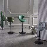 NNEDSZ Bar Stools Kitchen Bar Stool Leather Barstools Swivel Gas Lift Counter Chairs x2 BS8405 Lightgreen