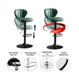 NNEDSZ Bar Stools Kitchen Bar Stool Leather Barstools Swivel Gas Lift Counter Chairs x2 BS8405 Lightgreen