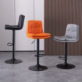 NNEDSZ Bar Stools Kitchen Bar Stool Leather Barstools Swivel Gas Lift Counter Chairs x2 BS8406 Black