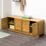NNEDSZ Bamboo Bench Seat Shoe Rack Shoe Bench Storage Bench 132cm