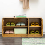 NNEDSZ Bamboo Bench Seat Shoe Rack Shoe Bench Storage Bench 132cm
