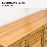 NNEDSZ Bamboo Bench Seat Shoe Rack Shoe Bench Storage Bench 132cm
