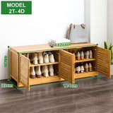 NNEDSZ Bamboo Bench Seat Shoe Rack Shoe Bench Storage Bench 132cm