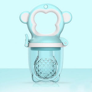 NNEDSZ 2 X Newborn Baby Food Fruit Nipple Feeder Pacifier Safety Silicone Feeding Tool Blue
