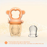 NNEDSZ 2 X Newborn Baby Food Fruit Nipple Feeder Pacifier Safety Silicone Feeding Tool Brown