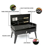 NNEDSZ Folding Picnic Camping Charcoal BBQ Grill Adjustable Height Portable Garden Barbecue Grill Broiler Outdoor Cooking Tool