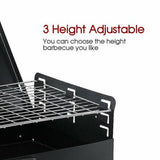 NNEDSZ Folding Picnic Camping Charcoal BBQ Grill Adjustable Height Portable Garden Barbecue Grill Broiler Outdoor Cooking Tool