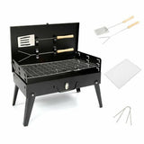 NNEDSZ Folding Picnic Camping Charcoal BBQ Grill Adjustable Height Portable Garden Barbecue Grill Broiler Outdoor Cooking Tool