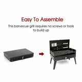 NNEDSZ Folding Picnic Camping Charcoal BBQ Grill Adjustable Height Portable Garden Barbecue Grill Broiler Outdoor Cooking Tool