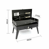 NNEDSZ Folding Picnic Camping Charcoal BBQ Grill Adjustable Height Portable Garden Barbecue Grill Broiler Outdoor Cooking Tool