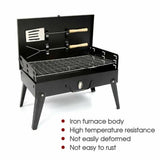 NNEDSZ Folding Picnic Camping Charcoal BBQ Grill Adjustable Height Portable Garden Barbecue Grill Broiler Outdoor Cooking Tool