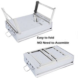 NNEDSZ Charcoal BBQ Grill Stainless Steel Portable Outdoor Steel Rack Roaster Smoker