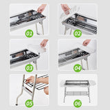 NNEDSZ BBQ Grill Barbecue Set Charcoal Kabob Stove Portable Foldable Camping Picnic