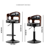 NNEDSZ Bar Stools Kitchen Bar Stool Leather Barstools Swivel Gas Lift Counter Chairs- Black