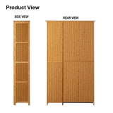 NNEDSZ 8 Tier Bamboo Large Capacity Storage Shelf Shoe Rack Cabinet 6 Doors 1 Drawer