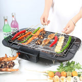 NNEDSZ Portable Electric BBQ Grill Teppanyaki Smokeless Barbeque Pan Hot Plate Table Black