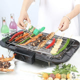 NNEDSZ Portable Electric BBQ Grill Teppanyaki Smokeless Barbeque Pan Hot Plate Table Red