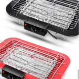 NNEDSZ Portable Electric BBQ Grill Teppanyaki Smokeless Barbeque Pan Hot Plate Table Red