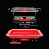 NNEDSZ Portable Electric BBQ Grill Teppanyaki Smokeless Barbeque Pan Hot Plate Table Red