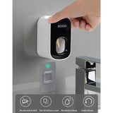 NNEDSZ Wall mount auto ands Free Toothpaste Dispenser Automatic Toothpaste Squeezer Bathroom Toothpaste Holder Black