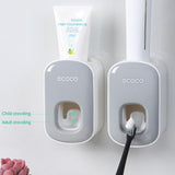 NNEDSZ Wall mount auto ands Free Toothpaste Dispenser Automatic Toothpaste Squeezer Bathroom Toothpaste Holder Grey