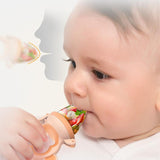 NNEDSZ 2 X Newborn Baby Food Fruit Nipple Feeder Pacifier Safety Silicone Feeding Tool Blue Large