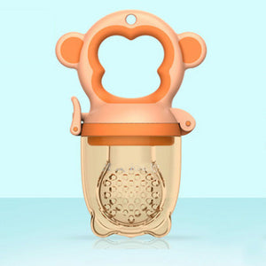 NNEDSZ 2 X Newborn Baby Food Fruit Nipple Feeder Pacifier Safety Silicone Feeding Tool Brown Small