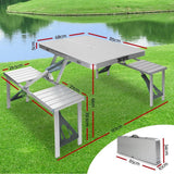 NNEDSZ Folding Camping Table with Stools Set Portable Picnic Outdoor Garden BBQ Setting