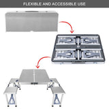 NNEDSZ Folding Camping Table with Stools Set Portable Picnic Outdoor Garden BBQ Setting