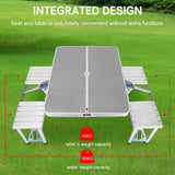 NNEDSZ Folding Camping Table with Stools Set Portable Picnic Outdoor Garden BBQ Setting